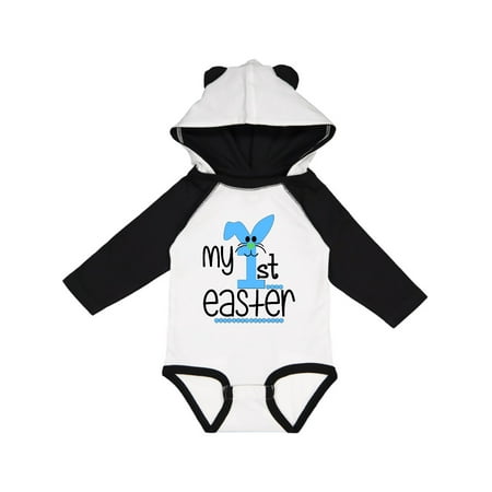 

Inktastic My 1st Easter with Bunny in Blue Gift Baby Boy or Baby Girl Long Sleeve Bodysuit
