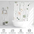 thumbnail image 6 of Extra Long Shower Curtain 72 x 84, Watercolor Floral Fabric Shower Curtain, Sage Green Beige Flower Decorative Bathroom Shower Curtain Set with Hooks, 6 of 6
