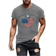 thumbnail image 2 of Independence Day Patriotic T-Shirts for Mens，2025 Summer Usa Flag Star Printed Tops Shirts Light Breathable Tee Shirts Slim Fitted Pullover Sweater Blouses Crew Neck Short Sleeve Tops, 2 of 5