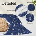 thumbnail image 2 of Navy Blue Christmas Pillow Covers, Linen Long Throw Pillow Case, Xmas Snowflake Ball Winter Snowflake Holiday Pillow Protector Decorative Cushion Cover for Living Room/Bedroom 16" x 24", 2 of 8