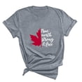 thumbnail image 4 of SDNall Womens Casual Short Sleeve Basic Summer Tee Tops Canada Day Maple Leaf Print Blouse Round Neck T Shirt, 4 of 9