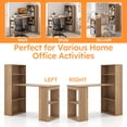 thumbnail image 5 of 48" Computer Desk with 4-Tier Bookcase, Modern Reversible Home office Desk Writing Desk for Small Spaces, Natural, 5 of 7