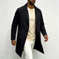 thumbnail image 7 of EANJE Mens Trench Coat Notched Lapel Single Breasted Long Windbreaker Jacket Lightweight Casual Classic Overcoat Black 2XL, 7 of 7