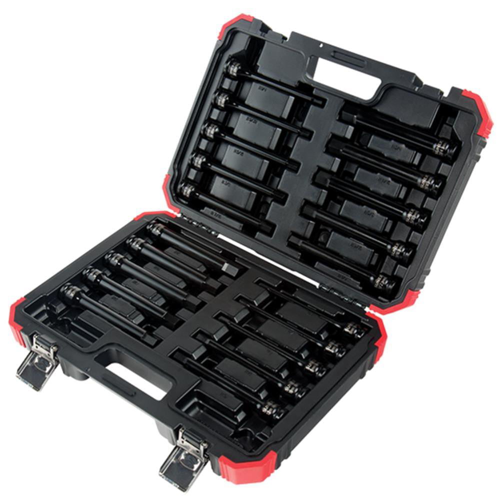 Sunex 3362 3/8 Drive Low Profile Impact Socket Set with Hex Shank MM 14-Piece