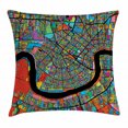 thumbnail image 1 of New Orleans Throw Pillow Cushion Cover, Colorful Map of City with Mississippi River Districts and Highways New Orleans, Decorative Square Accent Pillow Case, 18 X 18 Inches, Multicolor, by Ambesonne, 1 of 2