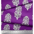 thumbnail image 3 of Soimoi Cotton Voile Fabric Leaves & Floral Block Printed Fabric 1 Yard 56 Inch Wide, 3 of 3