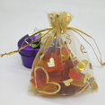 thumbnail image 4 of 2024 TOP! 100Pcs 9x12cm Sheer Drawstring Heart Organza Jewelry Pouches Wedding Christmas Favor Gift Bags (Gold), 4 of 4
