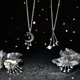 thumbnail image 5 of 1 caja de 12 colgantes de acero inoxidable con diseño de luna y estrella, de 6 estilos, con planetas y galaxias., 5 of 6