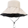 thumbnail image 5 of CoCopeaunts Women Bucket Hat Large Wide Brim Outdoor Sun Protection Folding Summer Bucket Cap for Women Adjustable Lace-Up, 5 of 8