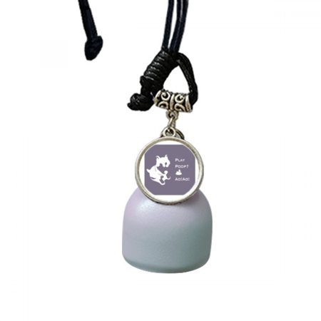 Playful Husky Puppy Plays Poop Wind Chimes Bell Car Pendant