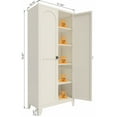 thumbnail image 4 of Toauuo 71" Metal Storage Cabinet with Lock - 2 Shapely Doors & Adjustable Shelves, Beige Cabinet for Kitchen/Bedroom/Living Room, 4 of 23