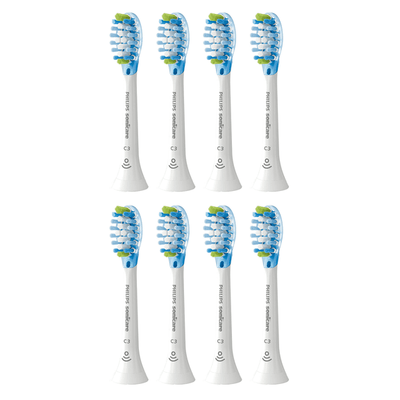 C3 Premium Plaque Control Replacement Toothbrush Heads, Compatible with Sonicare Electric Soft Toothbrush Brush Heads, HX9044, 8 Pack,White