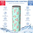thumbnail image 5 of Pioneer Flower Floral Print Pattern 20oz Skinny Tumbler with Straw & Lid, Double Wall Vacuum Insulated Cup, Leak-Proof, Cup Holder Friendly, Hot 6H Cold 12H, 5 of 6
