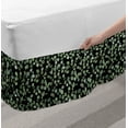 thumbnail image 2 of Tropical Bed Skirt, Exotic Foliage Hand Drawn Floral Baby Eucalyptus Branches Hawaii Flora, Elastic Bedskirt Dust Ruffle Wrap Around for Bedding Decor, 4 Sizes, Sage Green and Black, by Ambesonne, 2 of 2
