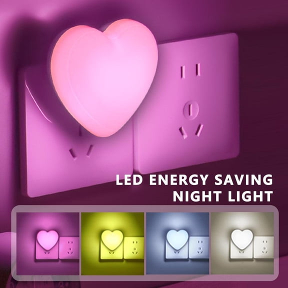 FurNest Cute Night Lights, 2025 New Heart Shape Nursery Nightlight with Light Sensors,Cute Nightlight with Auto Dusk to Dawn Sensor, LED Nightlight with Soft Warm Light for Bedroom, Nur