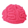 thumbnail image 1 of Gorro con forma de cerebro de parodia de terror, gorro con forma de cerebro de personalidad tejido a mano para Halloween, 1 of 6