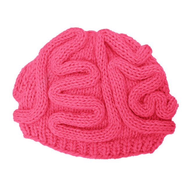 Gorro con forma de cerebro de parodia de terror, gorro con forma de cerebro de personalidad tejido a mano para Halloween