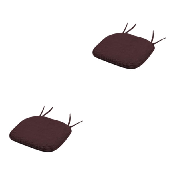 Naiovety Cojín de asiento con correas, cojín antideslizante para silla de poliéster, alfombrilla para taburete, suave y transpirable para el Café 41*41cm 2Conjunto