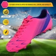 thumbnail image 3 of Vizari Ranger Firm Ground Soccer Cleats for Kids – Durable, Comfortable, and Lightweight Soccer Shoes for Toddlers, Little Kids, and Big Kids, Pink/Purple, 13.5, 3 of 5