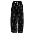 thumbnail image 5 of YIFUNIN Women's Printed Cotton Linen Wide Leg Pants with Pockets, Casual Flowy Trousers for Bohemian Style, Lightweight Summer Wear,Black XL, 5 of 7