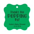 thumbnail image 1 of Darling Souvenir Personalized Baby Shower Favor Tags Custom Thanks For Popping By Custom Hang Tags-Green-100 Tags, 1 of 1