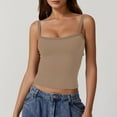 thumbnail image 2 of MESSUEN Camisole Tops for Women Crop Top Square Neckline Camisole Lace Double Lined Tank Spaghetti Strap Club Shirt Square Neck Vest Basic Tops for Women Basic Top for Women Khaki S, 2 of 5