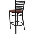 thumbnail image 4 of HERCULES Series Black Ladder Back Metal Restaurant Barstool - Burgundy Vinyl Seat, 4 of 8