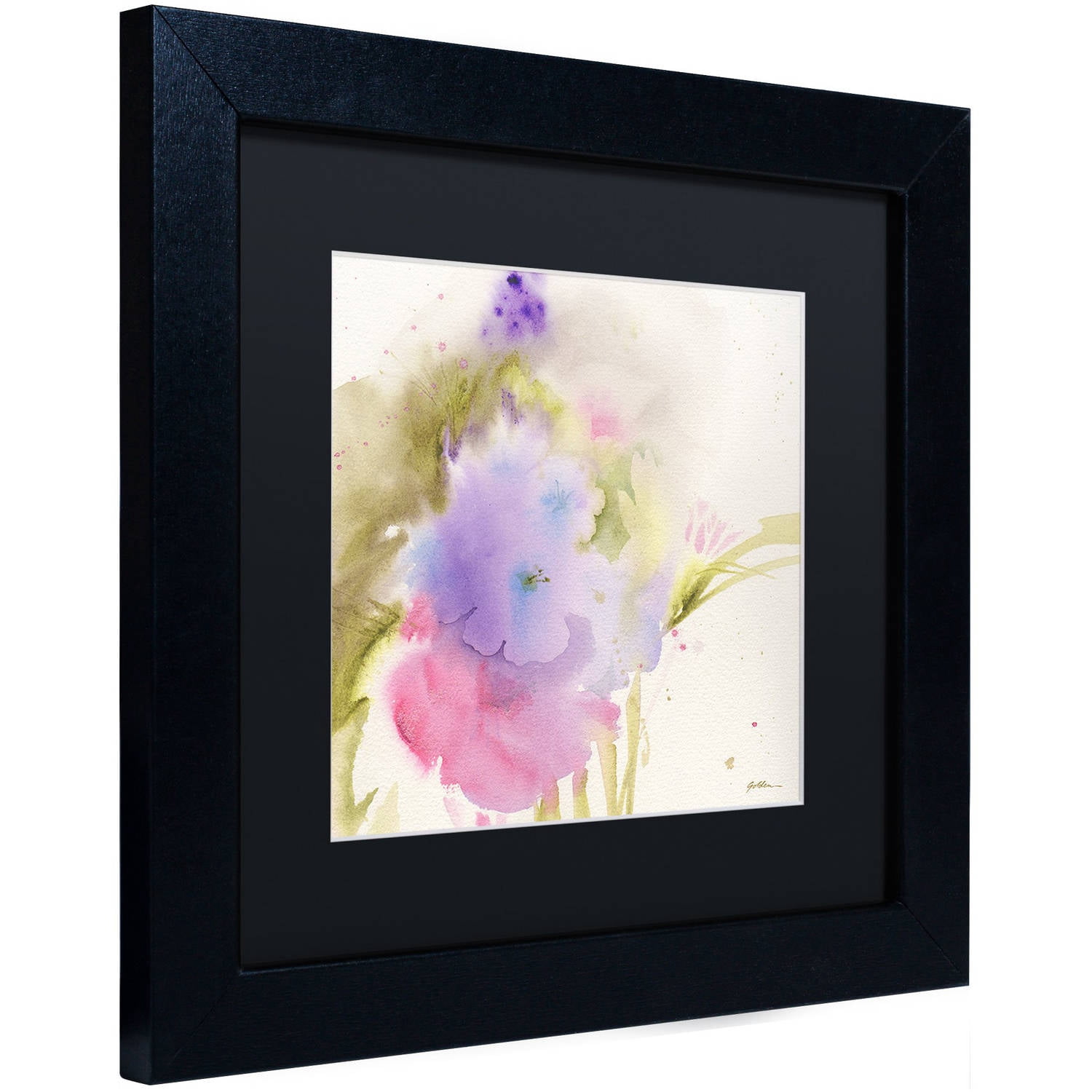 Trademark Fine Art "Purple Blooming" Canvas Art by Sheila Golden, Black Matte, Black Frame