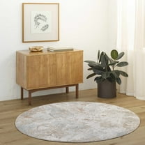 Hauteloom Cindy Living Room, Bedroom Area Rug - Gray, Brown - 7'10"-Round