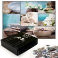 thumbnail image 3 of Ambesonne Spa Jigsaw Puzzle Durable Cardboard, Collage Flowers, 1000 pcs, Blue and White, 3 of 6