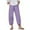 Purple, variant on Capri Pants for Women Casual Summer Cotton Linen Pants Loose Elastic Waist Capris Trousers Wide Leg Cropped Pants with Pockets