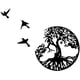 thumbnail image 1 of Árbol de la vida con pájaros, decoración en negro, 28 cm/11,02 pulgadas, letrero de metal con forma de árbol familiar, DKSFJKL, 1 of 5
