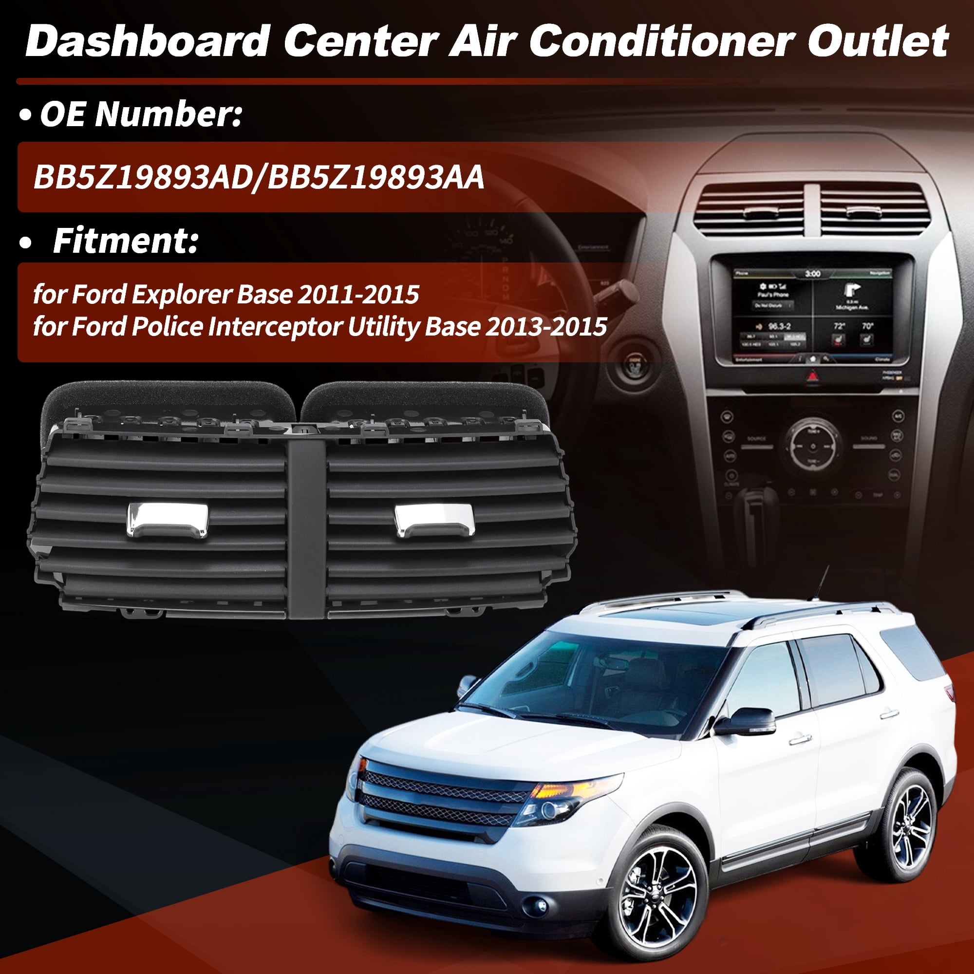 Unique Bargains Dashboard Air Vent Outlet Panel for Ford Explorer Base 2011-2015