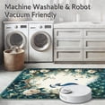 thumbnail image 5 of ODIKA 4'x6' Machine Washable Non-Slip Area Rug, Floral Peacock High Traffic Rug, Blue, 68843, 5 of 7