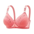 thumbnail image 1 of WRKEKC Wireless Bras for Women Front Closure No Underwire Plus Size Full Coverage Solid Color Decorative Multi-Tone Comfortable Everyday Wear Bras, 1 of 6