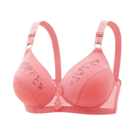 Clearance & Promo Women s Nursing Bra Maternity Sleeping Underwear Large Size Large Cup No Wire Underwear Women Daily Bra Holiday Festivities|Nylon Spandex Watermelon Red Sopatenor