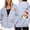 Grey, variant on NinXxx Ladies' Christmas Zipper Long Sleeve Pocket Drawstring Hooded Sweatshirt Beige M