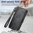 thumbnail image 4 of compatible Oppo Reno12 F 5G Case Zipper Wallet Geometry Lines Leather Phone Cover - Black Newway CPDD, 4 of 5