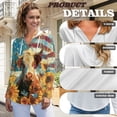 thumbnail image 6 of DISNIMO Cow Sunflower Printed Shirts for Women American Flag Printed Sweatshirts Long Sleeve Hoodies Waffle Pullover Tops for Fall Winter, S, 6 of 7