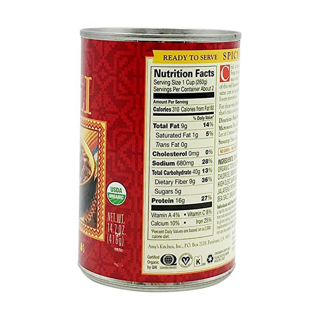 Amy's Organic Chili Spicy 14.7 fl oz Pack of 3