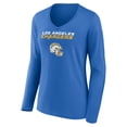 thumbnail image 2 of Women's Derwin James Jr. Powder Blue Los Angeles Chargers Team Wordmark Player Name & Number Long Sleeve V-Neck T-Shirt, 2 of 3