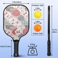 thumbnail image 3 of Pickleball Paddles Set,Pioneer Flower Floral Print Pattern Fiberglass Surface Pickleball Racket Set with 2 Indoor Outdoor Pickleball Balls and Pickleball Bag,Pickle-ball Equipment, 3 of 6