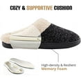 thumbnail image 3 of Men's Cozy Memory Foam Slippers with Fluffy Plush Wool-Like Lining, Slip-on Clog Slippers with Non-Slip Rubber Sole, 3 of 7