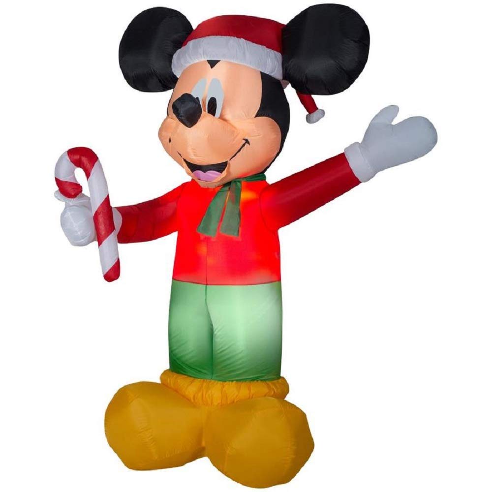 Gemmy 8.99ft Mickey Mouse Holding Candy Cane Inflatable Christmas