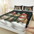 thumbnail image 3 of jejeloiu Cartoon Pet Kitten Full Size Sheets,Kawaii Xmas Cat Bed Sheets,Merry Christmas Sheet Sets For Girl Boys,Ultra Soft Room Decor,4 Pieces, 3 of 7