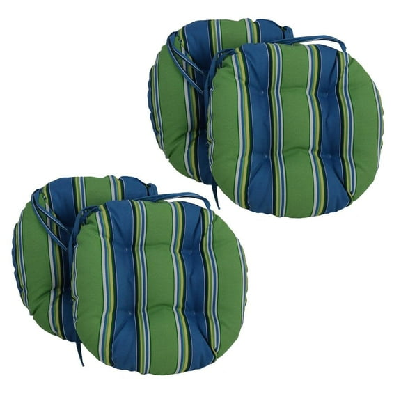 Blazing Needles 16-inch Outdoor Spun Polyester Tufted Chair Cushion (Set of 4)
