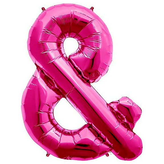 34 inch Ampersand - Magenta Foil Mylar Balloon - Party Supplies Decorations