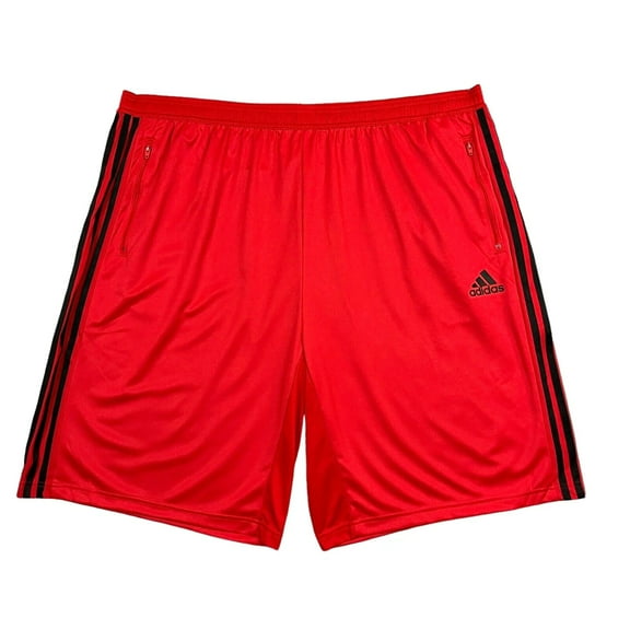 adidas 3-Stripe Men's Shorts 3XL Tall (42x10") Red-Black Zippered Pockets