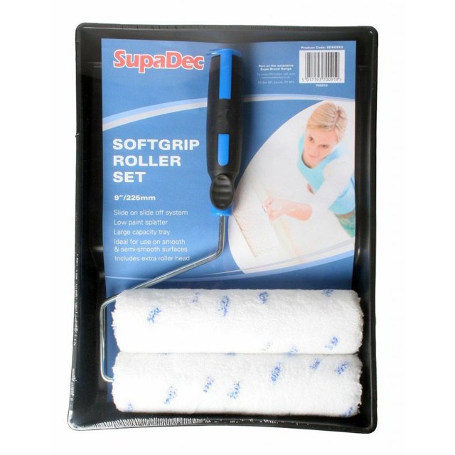 SupaDec - Set de Rodillos para Pintar Softgrip (Blanco, Negro, Azul)