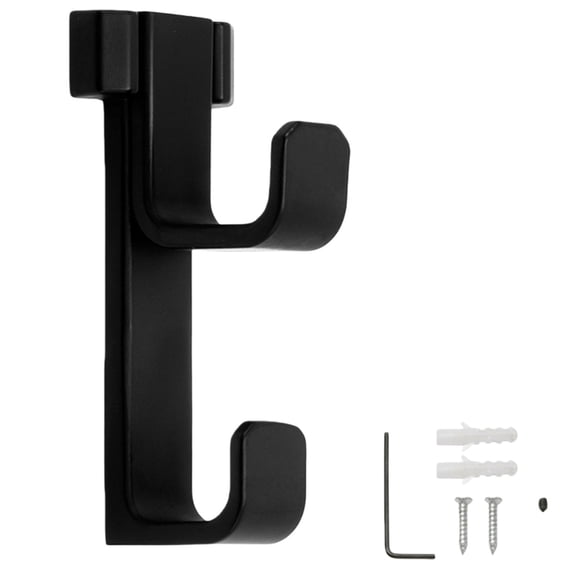 FXMLRLK 1 Pack Wall Coat Hooks - Heavy Duty Stick-On Door Hanger, Metal Hook for Hanging Towel,Purse, Robe, Backpack, Jacket, Clothes - for Bathroom,Dorm, Closet, Kitchen(Black)